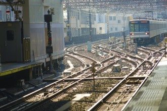 Image of train and rail. Shooting Location: Musashino-shi, Tokyo