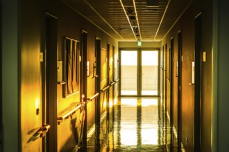 Corridor that evening sunshine is plugged. Shooting Location: Chofu, Tokyo
