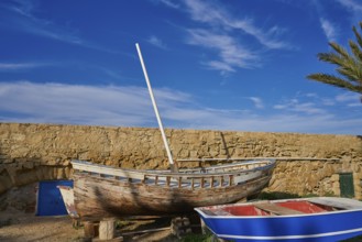 Old boat in Nova Tabarca island of Alicante Spain