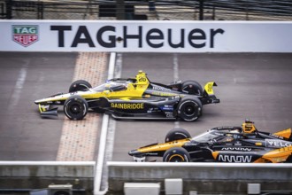 COLTON HERTA (26) of Valencia, California crosses the yard of bricks as they practice for the 108th