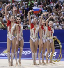 Sofia, Bulgaria - 15 September, 2018: Team Russian Federation performs during The 2018 Rhythmic