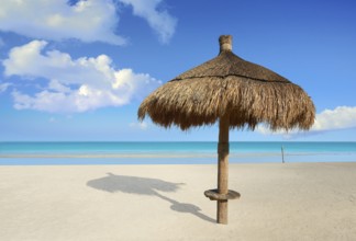 Holbox Island beach sunroof palapa in Quintana Roo of Mexico
