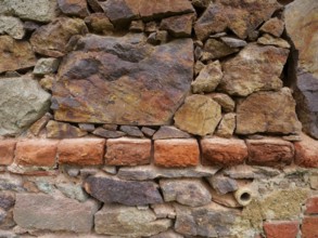 Freestyle: fieldstone, porphyry and brick, textured background structure, rustic stone background