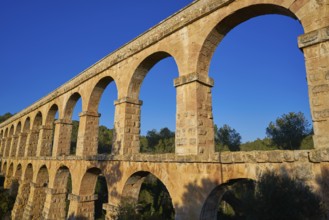 Aqueduct Les Ferreres o Pont del Diable in Tarragona of Catalonia Roman