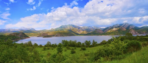 Barrios de Luna reservoin in Irede at Leon province of Spain