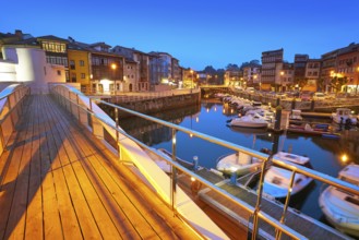 Llanes marina port sunset in Asturias of Spain