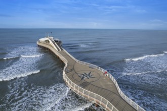 Aerial photographic documentation of the pier of Lido di Camaiore Versilia Italy Tuscany