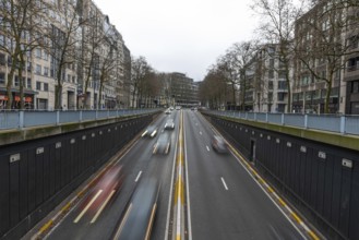 Saint-Josse, Brussels Capital Region, Belgium- 11 28 2021: Traffic of cars and vans a the inner