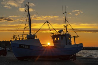 Evening at Vorupör harbour, Thy, Jutland, Denmark, Europe