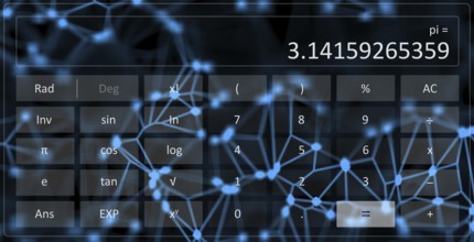 An illustration of a scientific calculator with number pi