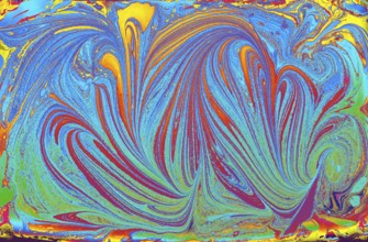 Abstract marbling floral pattern for fabric, tile design. background texture