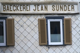 Bad Homburg, Germany - June 09, 2019: The exterior facade of the disused Jean Sünder bakery, a