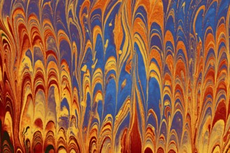 Ebru marble effect surface pattern design for print