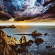 Almeria Cabo de Gata las Sirenas point rocks in Mediterranean sea of Spain
