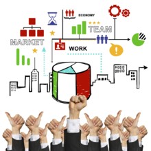 Group of hands of businesspeople showing gestures isolated on white