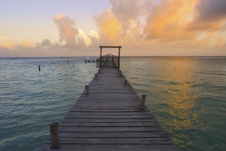 Mahahual Caribbean beach sunset in Costa Maya of Mayan Mexico