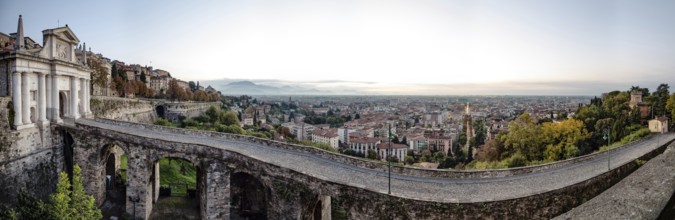 Bridge and gateway to the ancient Venetian walls of the medieval town of Bergamo