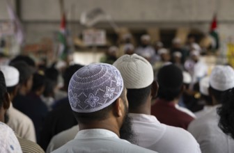 07 April 2025- Gazipur, Bangladesh: The general public, many of whom are wearing traditional Muslim