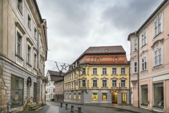 Street with histoorical houses in Eichstatt downtown, Germany, Europe