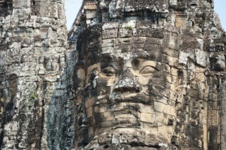 Temple Bayon in Angkor - giant face of buddhist deity Avalokitesvara