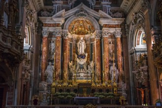 NAPLES, ITALY ? MAY 15, 2014: Interiors and details of barroco church of the Gesu Nuovo, built year