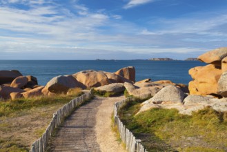 Pink Granite Coast in Brittany near Ploumanach, France, Europe