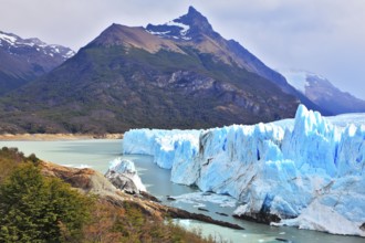 Los Glaciares National Park in Argentina. Sunny summer day. Colossal Perito Moreno glacier in Lake