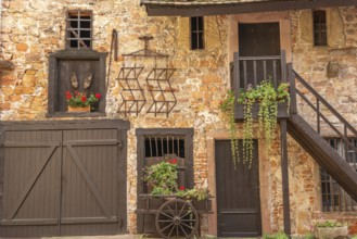 Old traditional farmyard restored in the town center. Colmar, Haut-Rhin, Collectivite europeenne