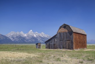 The iconic John Moulton homestead in Grand Teton in Wyoming in USA