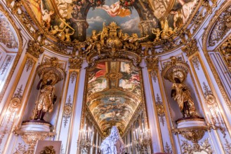 PARIS, FRANCE, SEPTEMBER 22, 2019 : interiors and decors of the golden gallery at the Bank of