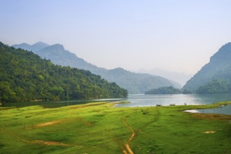 Typical Vietnamese landscape in spring with green vegetation