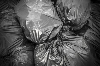 Background garbage bag, black waste, Garbage dump, Garbage, Rubbish, Plastic Bags, stack of junk.