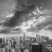 New York Manhattan aerial sunset Skyline skyscrapers NYC US