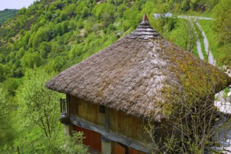 O Cebreiro by the way of Saint James in Galicia Palloza traditional celtic hut