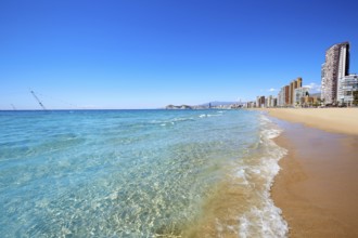 Benidorm Levante beach in Alicante Mediterranean of Spain
