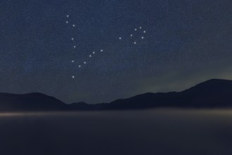 Pisces star constellation, Night sky, Cluster of stars, Deep space, Fishes constellation
