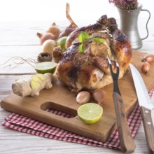 Roasted chickens