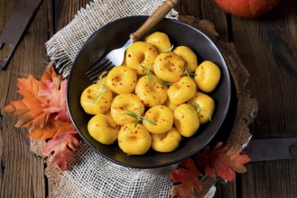 Delicious autumn dumplings with Hokkaido pumpkin puree