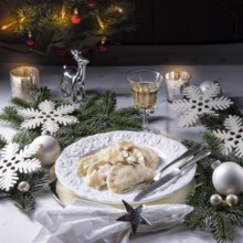 Traditional christmas pierogi