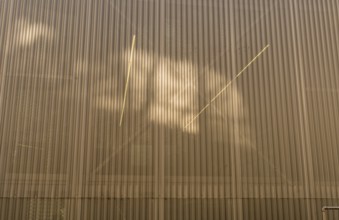 Seoul, South Korea, March 8, 2019: Low angle view of exterior wall made of corrugated see-through
