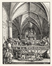 The Holy Family at the fountain, escape to Egypt, Albrecht Altdorfer, 16th century, digitally