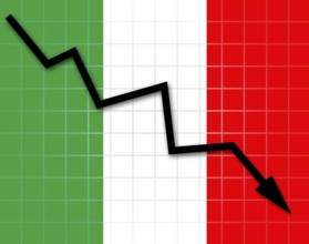 The Italian flag and arrow graph going down