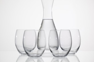 Glasses of water on the glass table