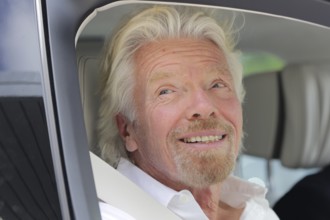 Sofia, Bulgaria - 19 May 2017: British businessman Richard Branson is seen after arriving at Sofia
