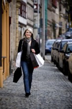 Young woman shopping in the city