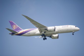 30.07.2023, Singapore, Republic of Singapore, Asia, A Thai Airways Boeing 787-8 Dreamliner