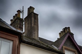 Typical British roof of a house in Scotland, Great Britain