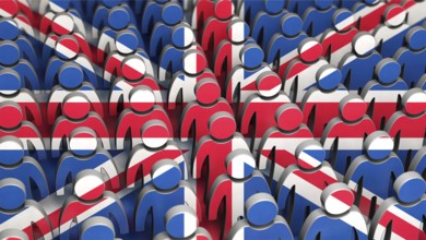 Symbolic image on the topic of demographics in the UK