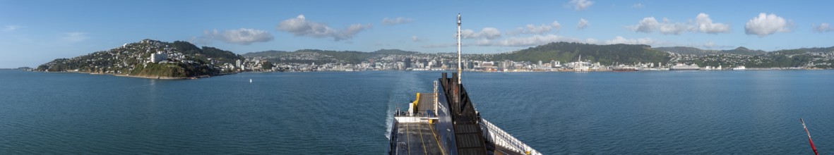 Panoramic view of Wellington from a ferry, New Zealand, Oceania