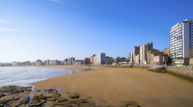 Gijon playa San Lorenzo beach in Asturias Spain